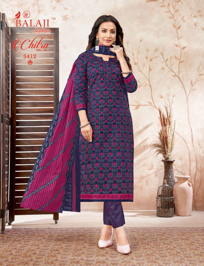 Chitra Vol 34 By Balaji Cotton Printed Dress Material Wholesale Shop In Surat
